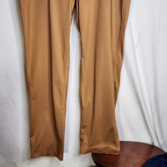 Royal Class Brand Golden Brown Flat Front Stretch Poly Straight Leg Pants Sz 40 - Picture 5 of 16